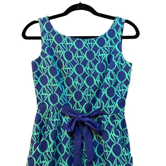 Lilly Pulitzer XS Sheath Dress "Evie" Engagement Rings Print Green Blue - Picture 2 of 9